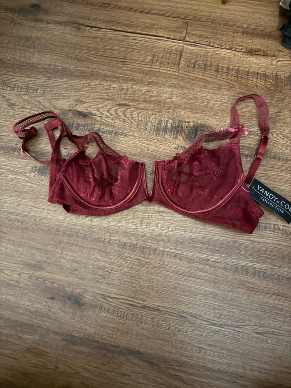 Yandy Burgundy Lace Underwire Bra
